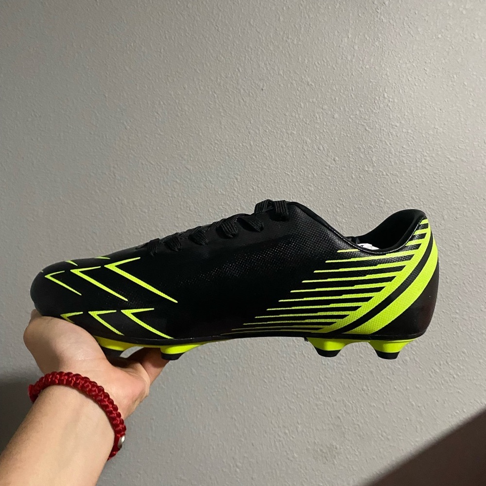Black and Neon Green Soccer Cleats